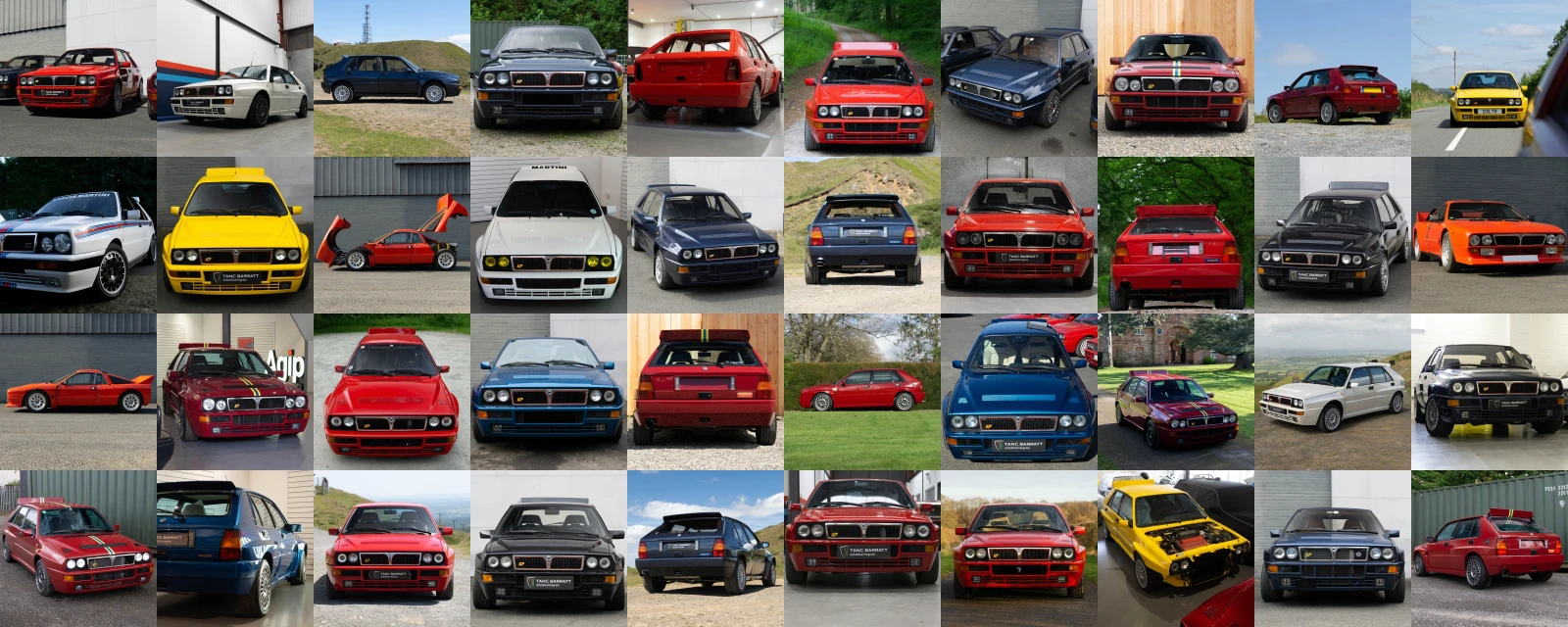 Lancia Delta photography examples in a collage